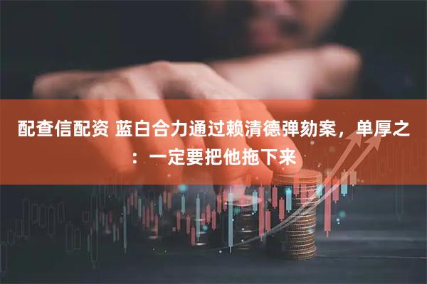 配查信配资 蓝白合力通过赖清德弹劾案，单厚之：一定要把他拖下来